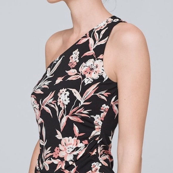 NWT GORGEOUS FLORAL ONE-SHOULDER TOP! BEAUTIFUL DESIGN, SHAPELY & STYLISH! - Picture 3 of 6